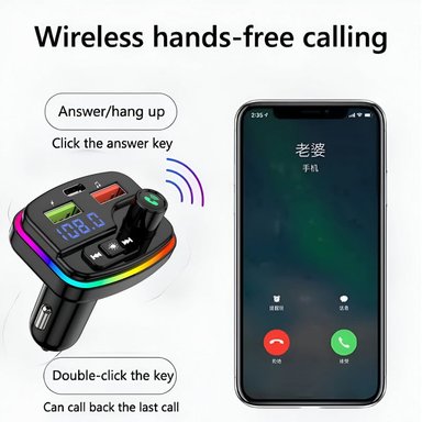 TRANSMISOR MANOS LIBRES CUTX BLUETOOTH CARRO M13 AUDIO USB LAU - 6