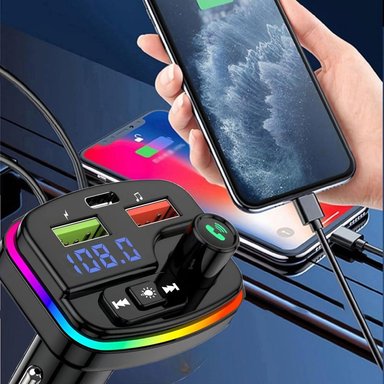 TRANSMISOR MANOS LIBRES CUTX BLUETOOTH CARRO M13 AUDIO USB LAU - 7