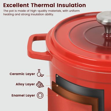 OLLA HOLANDESA RESISTENTE ESTOFAR HORNEAR ASADO COCINA LAU - 5
