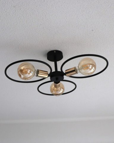 LAMPARA COLGANTE TECHO 3 FOCOS VINTAGE HOGAR LAU - 4