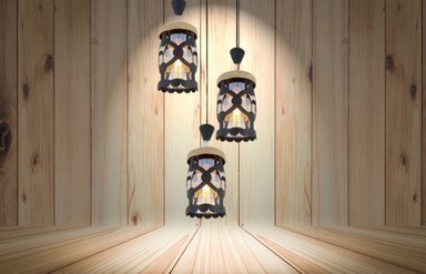 LAMPARA COLGANTE ILUMINACION RETRO VINTAGE 3 LUCES HOGAR LAU - 5