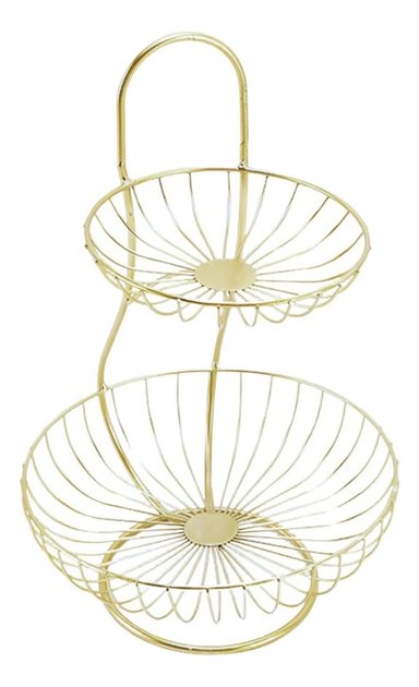 FRUTERO DECORATIVO CESTO FRUTAS DOS NIVELES MOSTRADOR JHN - 1