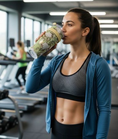 VASO BOTELLA DEPORTIVA FLORAL ASA FUNCIONAL ERGONOMICO JHN - 3