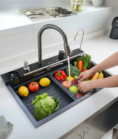 LAVAPLATOS COCINA FREGADERO MODERNO MULTIFUNCIONAL JHN - 2
