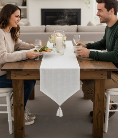 CAMINO MESA DECORATIVO ESTILO NORDICO ELEGANTE MANTEL JHN - 5
