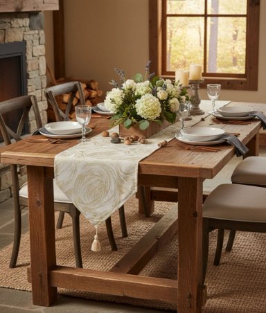 CAMINO MESA MANTEL DECORATIVO ESTILO NORDICO ELEGANTE JHN - 10