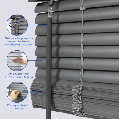 CORTINA ROLLER PERSIANA PVC 80X165 CM VENECIANA MANUALES GUIZA - 3
