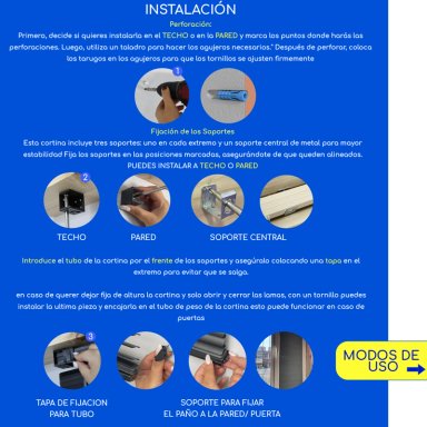 CORTINA ROLLER PERSIANA PVC 80X165 CM VENECIANA MANUALES GUIZA - 7