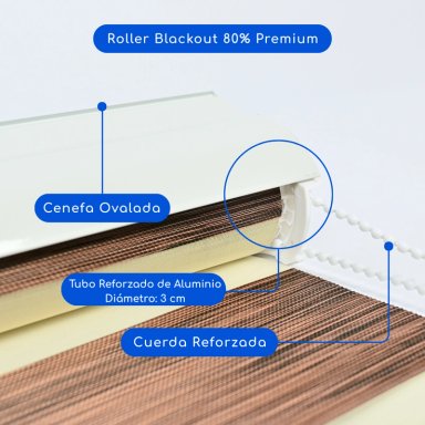 CORTINA ROLLER DUO BLACKOUT 80% DIA Y NOCHE 100 X 240 CM GUIZA - 3