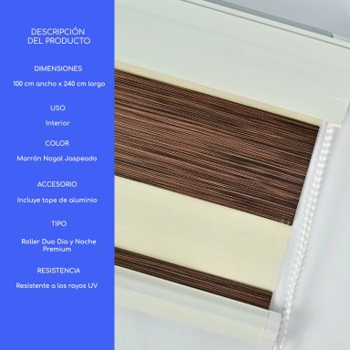 CORTINA ROLLER DUO BLACKOUT 80% DIA Y NOCHE 100 X 240 CM GUIZA - 4