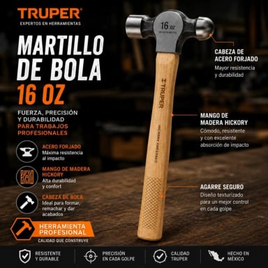 MARTILLO TRUPER CTTRU200 BOLA 16 OZ PROFESIONAL - 4