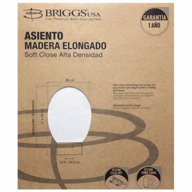 ASIENTO MADERA SOFT CLOSE ALTA DENSIDAD ELONGADO BRIGGS USA CTFA01 - 3