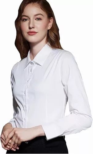 BLUSA DE VESTIR FORMAL PARA MUJER PARA TRABAJAR MANGA LARGA | NEGRO - 4