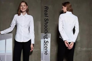BLUSA DE VESTIR FORMAL PARA MUJER PARA TRABAJAR MANGA LARGA | NEGRO - 5