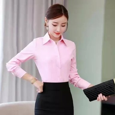 BLUSA DE VESTIR FORMAL PARA MUJER PARA TRABAJAR MANGA LARGA | NEGRO - 6