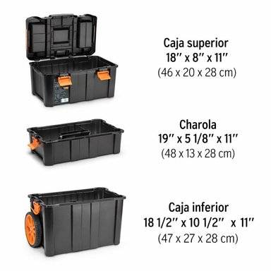CAJA DE HERRAMIENTAS TRUPER 53LITROS 3 EN 1 DESMONTABLE CON RUEDAS ALTA RESISTENCIA - 2