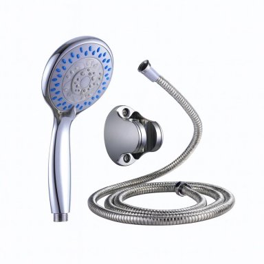KIT DE DUCHA TELÉFONO CABEZAL FLEXIBLE Y SOPORTE MANGUERA SOPORTE CROMADO ACERO INO X - 1