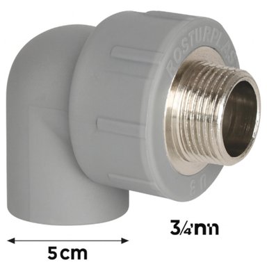 CODO FUSION PPR 25 X 3/4 HE/SOLDAR GRIS METAL EDR - 3