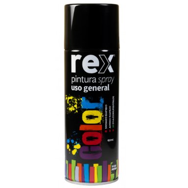 PINTURA EN SPRAY USO GENERAL SECADO RAPIDO REX 400ML NEGRA - 1