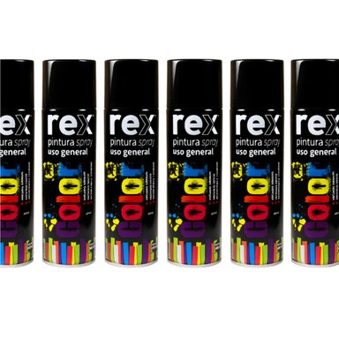 PINTURA EN SPRAY USO GENERAL SECADO RAPIDO REX 400ML NEGRA - 3