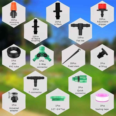 KIT RIEGO SISTEMA AUTOMÁTICO GOTEO 40M 158PCS - 3