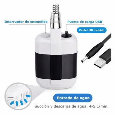 DUCHA REGADERA REGADERA PORTÁTIL RECARGABLE EXTERIORES CAMPING AIRE LIBRE - 3