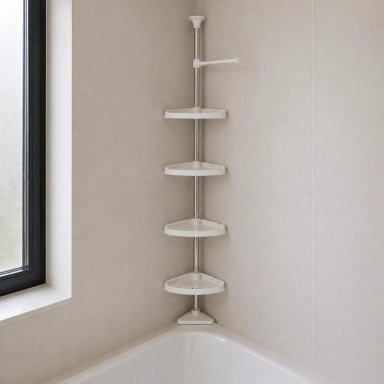 ORGANIZADOR ESQUINERO BAÑO MULTIUSO 4 PISOS REPISAS AJUSTABLE - 3