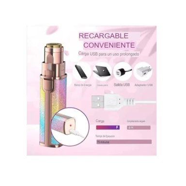 DEPILADORA REMOVEDOR DE VELLO FACIAL CEJA 2 EN 1 RECARGABLE - 6