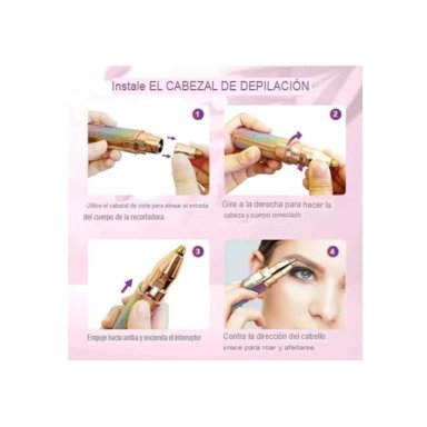 DEPILADORA REMOVEDOR DE VELLO FACIAL CEJA 2 EN 1 RECARGABLE - 7