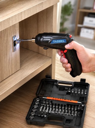 TALADRO DESTORNILLADOR INALAMBRICO RECARGABLE + ACCESORIOS - 9