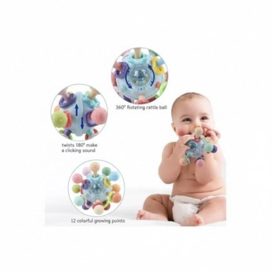 JUGUETE PELOTA SENSORIAL PARA BEBE  0 A 12M MONTESSORI 4 EN 1 - 6