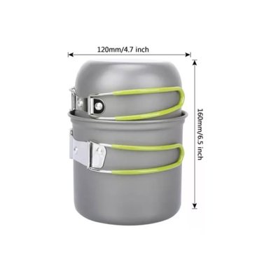 SET OLLAS CAMPING CON COCINILLA CUBIERTOS 10 PIEZAS ACAMPADA - 2
