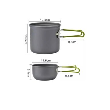 SET OLLAS CAMPING CON COCINILLA CUBIERTOS 10 PIEZAS ACAMPADA - 3
