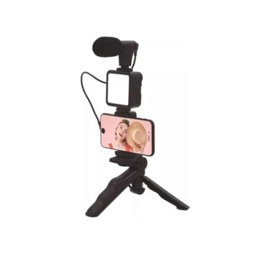 KIT DE GRABACIÓN CON MICRÓFONO LUZ LED Y SOPORTE TRÍPODE - 4