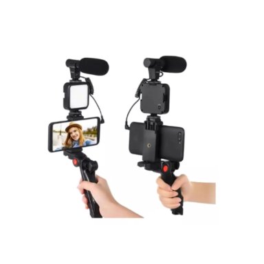 KIT DE GRABACIÓN CON MICRÓFONO LUZ LED Y SOPORTE TRÍPODE - 5