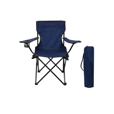 SILLA PLEGABLE DE PLAYA CAMPING PESCA PICNIC CON PORTA VASO - AZUL OSCURO - 1