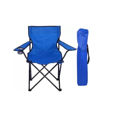 SILLA PLEGABLE DE PLAYA CAMPING PESCA PICNIC CON PORTA VASO - NEGRO - 1