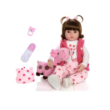 BEBE MUÑECA REALISTA SILICONA REBORN CON ACCESORIOS JUGUETE - MUÑECA JIRAFA - 3