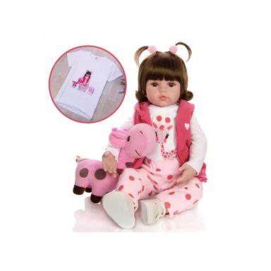 BEBE MUÑECA REALISTA SILICONA REBORN CON ACCESORIOS JUGUETE - MUÑECA JIRAFA - 5