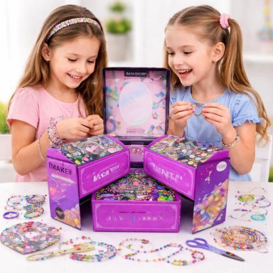 KIT PARA CREAR PULSERAS ARMAR COLLARES ANILLOS NIÑAS 5000PCS - 2
