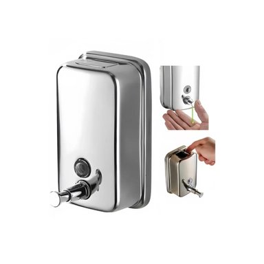 DISPENSADOR JABON LIQUIDO ACERO INOXIDABLE 500ML /PLATEADO - 2