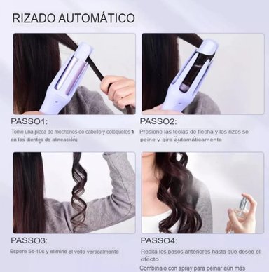 RIZADOR AUTOMATICO GIRATORIO 360° CON CONTROL DE TEMPERATURA - ROSADO - 6