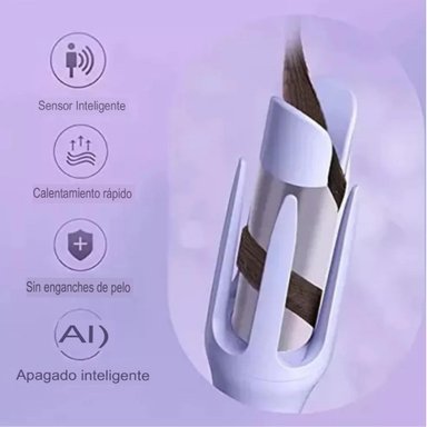 RIZADOR AUTOMATICO GIRATORIO 360° CON CONTROL DE TEMPERATURA - ROSADO - 8