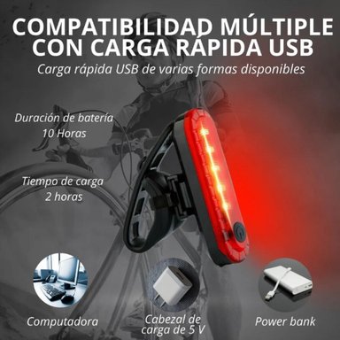 LUCES RECARGABLES PARA BICICLETA DELANTERA Y TRASERA PREMIUM - 7