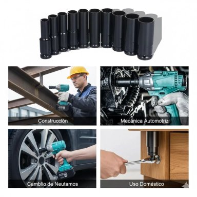 SET DADOS IMPACTO 1/2” 10 PZS 8-24  MM - 6
