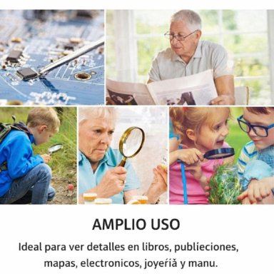 LUPA DE LECTURA CON LUZ LED ZOOM 45X3 - 6