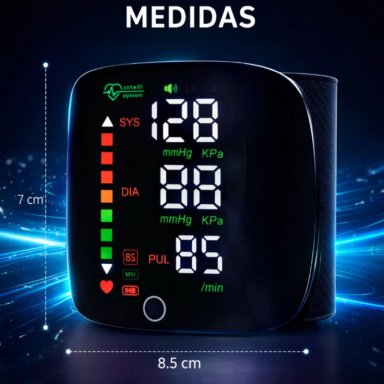 TENSIOMETRO DIGITAL MUÑECA USB RECARGABLE CON VOZ - 8