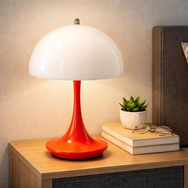 LAMPARA LED VELADOR RECARGABLE CALIDA Y FRIA - NARANJA - 4