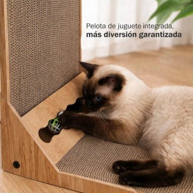 RASCADOR PARA GATOS MADERA FORMA L RESISTENTE DURADERO - 2