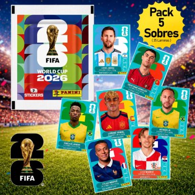 Pack 5 Sobres  MUNDIAL FIFA 2026 Panini Original 35 Láminas - 1